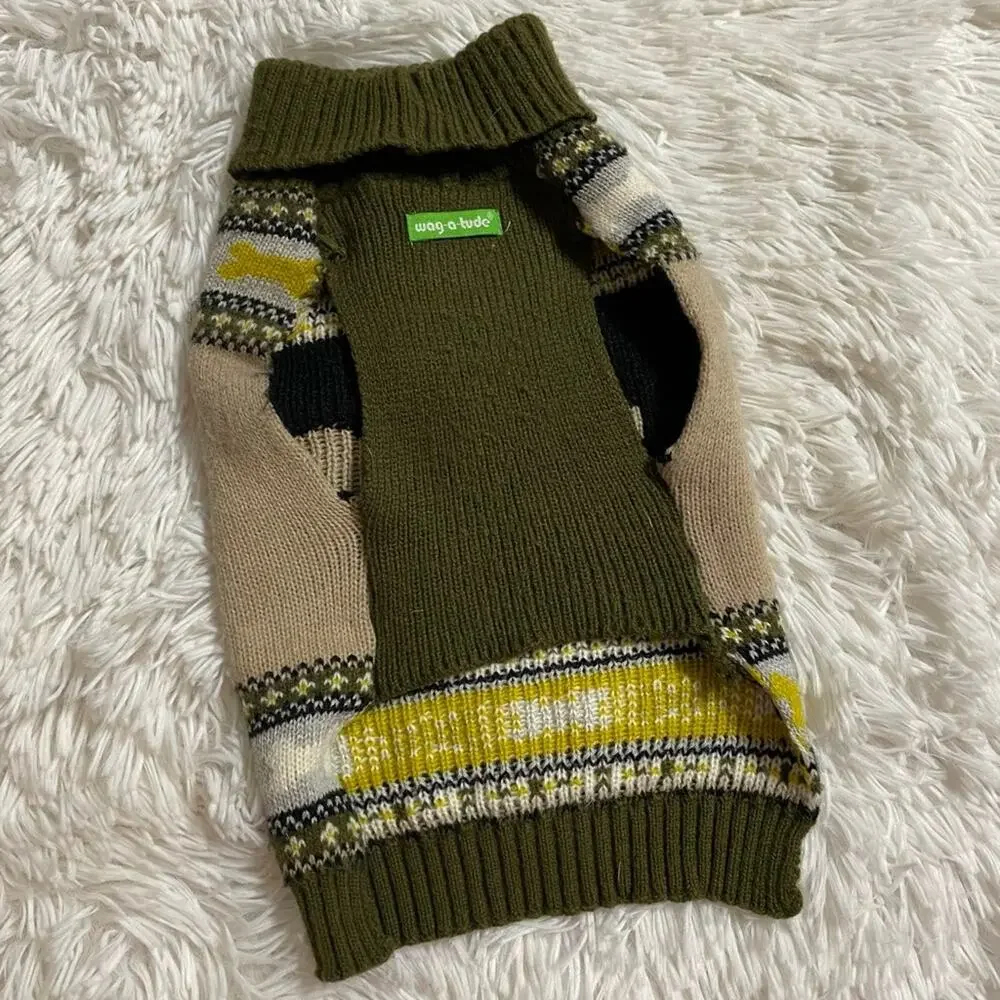 WAG-A-Tude • Dog Bone Print Knit Winter Sweater Costume